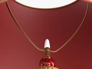 old-style lamp with red dome 3D Model