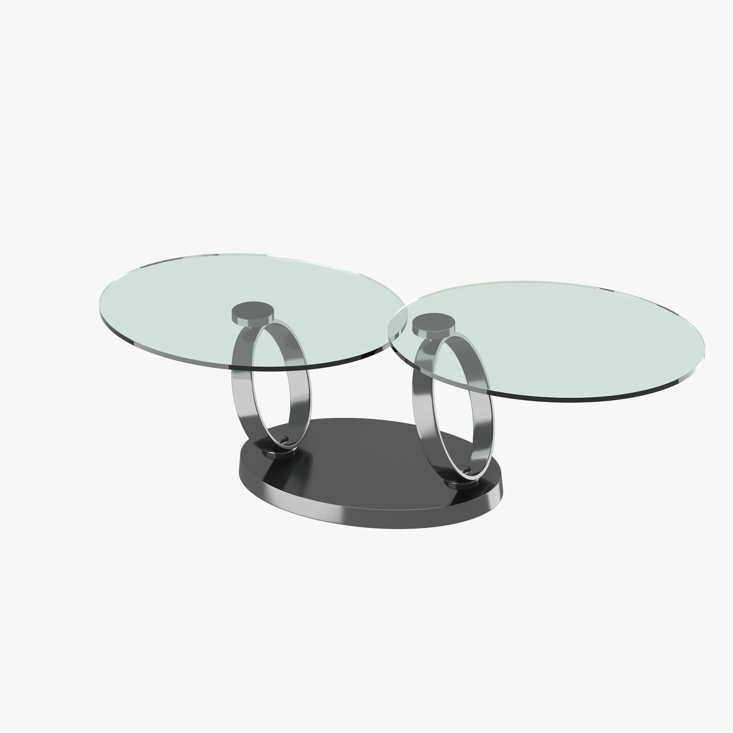 modern table with two glass tabletops 3D Model .c4d .max .obj .3ds .fbx .stl .blend 