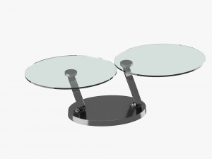 modern table with two glass tabletops 3D मॉडल