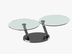 modern table with two glass tabletops 3D Model