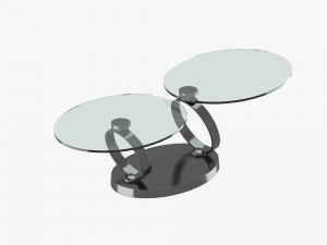 modern table with two glass tabletops 3D मॉडल