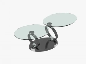 modern table with two glass tabletops 3D Model
