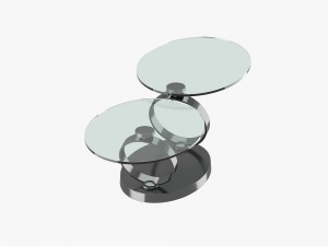 modern table with two glass tabletops 3D मॉडल