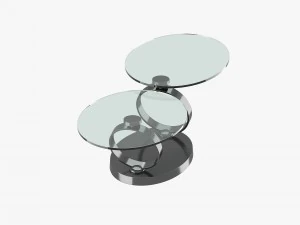 modern table with two glass tabletops 3D Model