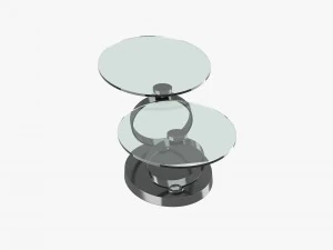 modern table with two glass tabletops 3D Model