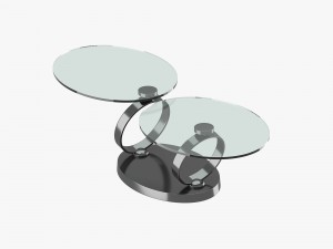 modern table with two glass tabletops 3D मॉडल