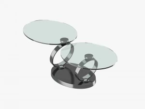 modern table with two glass tabletops 3D Model