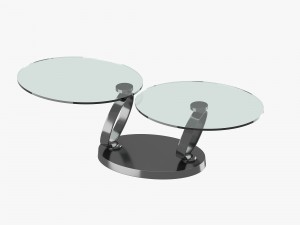 modern table with two glass tabletops 3D मॉडल