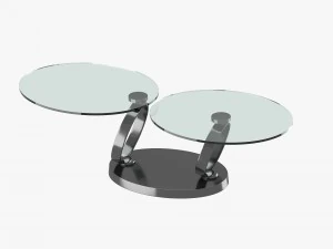 modern table with two glass tabletops 3D Model
