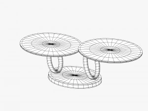 modern table with two glass tabletops 3D Model