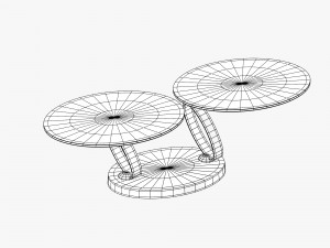 modern table with two glass tabletops 3D मॉडल