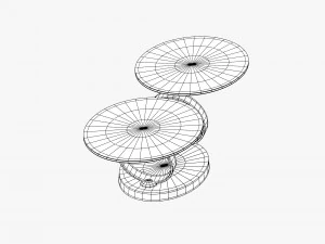 modern table with two glass tabletops 3D Model