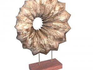 decorative shell on wooden stand 3D Model