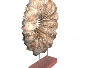 decorative shell on wooden stand 3D Model