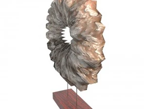decorative shell on wooden stand 3D Model