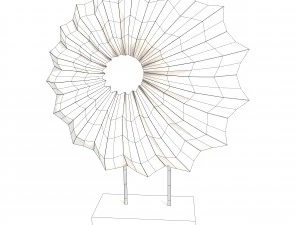 decorative shell on wooden stand 3D Model