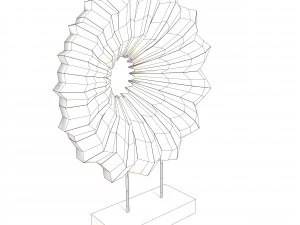 decorative shell on wooden stand 3D Model