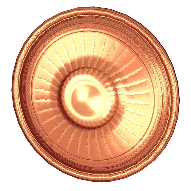 round shield with sun image 3D Model .c4d .max .obj .3ds .fbx .stl .blend 