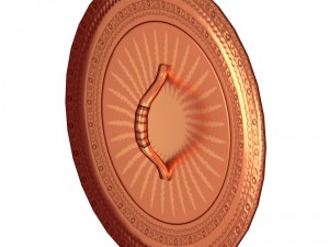 round shield with sun image 3D Model