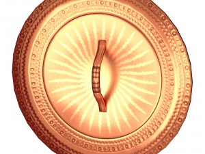 round shield with sun image 3D Model