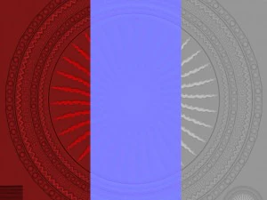 round shield with sun image 3D Model