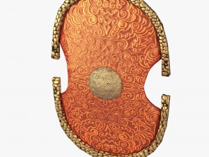 shield with curved ornament 3Dモデル