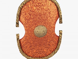 shield with curved ornament 3D Модель