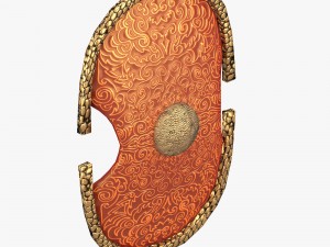 shield with curved ornament 3D Модель