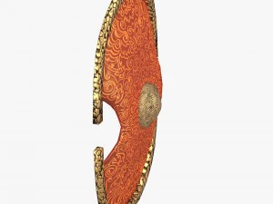 shield with curved ornament 3D Model
