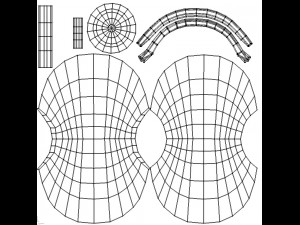 shield with curved ornament 3D Модель
