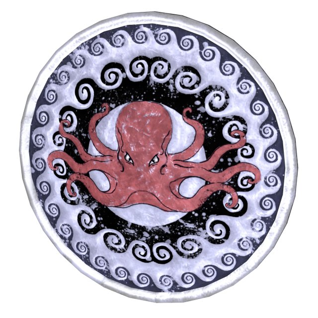 octopus decorated shield Modello 3D .c4d .max .obj .3ds .fbx .stl .blend 
