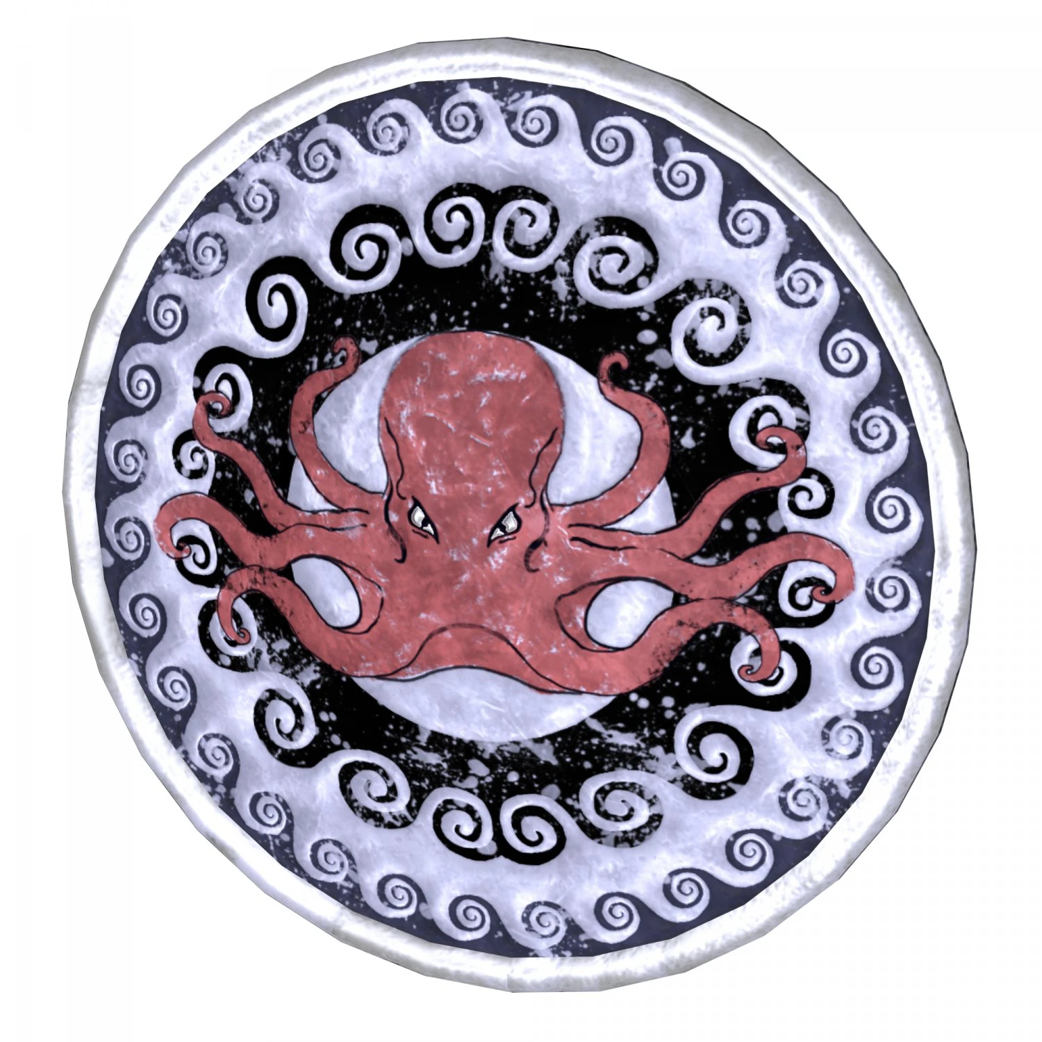 octopus decorated shield 3D Model .c4d .max .obj .3ds .fbx .stl .blend