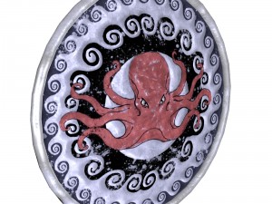 octopus decorated shield Modello 3D