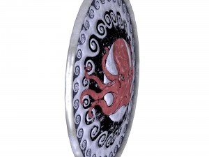 octopus decorated shield Modello 3D