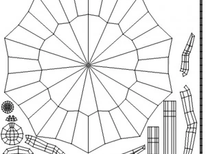 거미 장식 방패 3D 모델