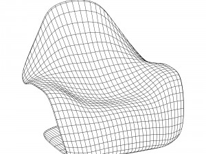 modern soft-contoured chair 3Dモデル