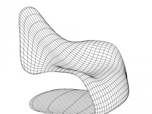 modern soft-contoured chair 3D Model