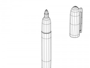marker with red tip 3D Model