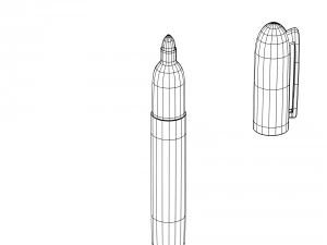 marker with red tip 3D Model