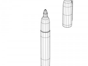 marker with red tip 3D Model