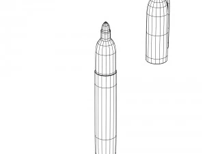 marker with red tip 3D Model