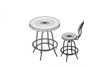 bar chair and table set 3D-Modell