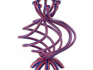 eight part candleholder with stripes 3D मॉडल