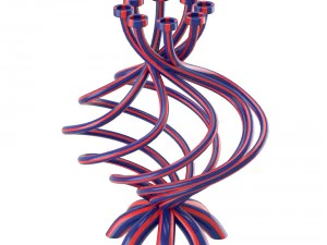 ストライプ付き8パーツキャンドルホルダー 3Dモデル