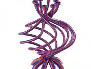 eight part candleholder with stripes 3D Model