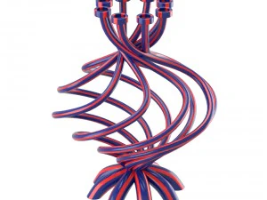 eight part candleholder with stripes 3D Model