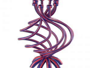 eight part candleholder with stripes 3D Модель