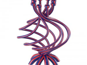 eight part candleholder with stripes 3D Model