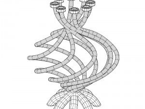 eight part candleholder with stripes 3D Модель