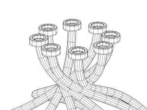 eight part candleholder with stripes 3D Model